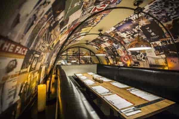Private dining room at The Caves Belgo Soho for exclusive VIP events and breakout sessions.