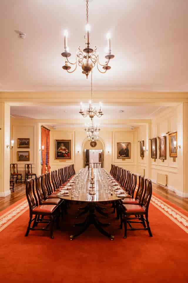 Elegant banquet room Gray's Inn, formal dining.