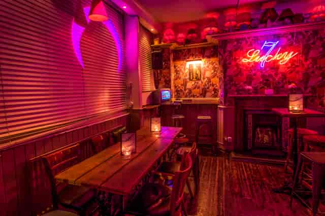 Intimate venue hire in Soho with warm lighting for networking events and gatherings.