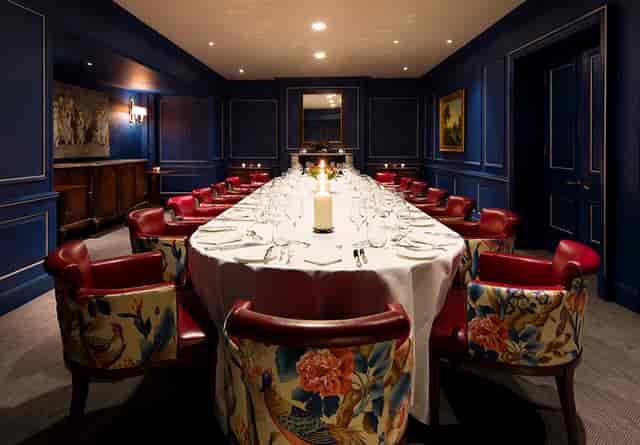 Elegant private dining room at The Stafford London, ideal for corporate meetings and gatherings.