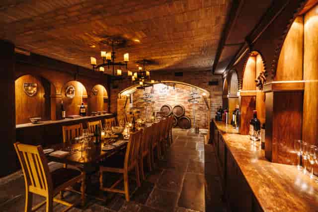 Twickenham Cellar at Allianz Stadium, elegant private dining for corporate events.