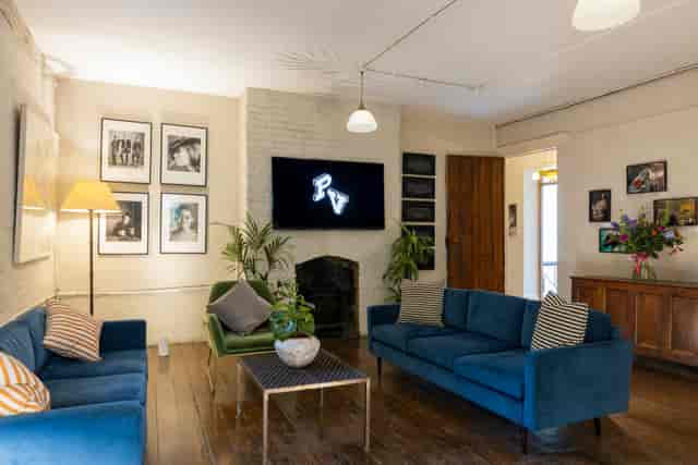 Stylish lounge area in Park Village for networking events and casual gatherings.