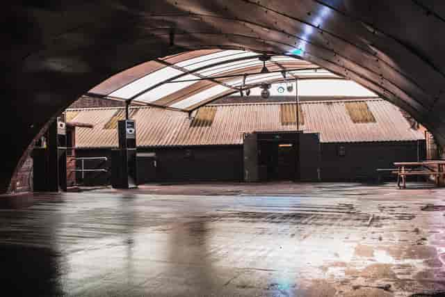 Roof Terrace at The Rainbow Venues, spacious industrial event space for live performances.