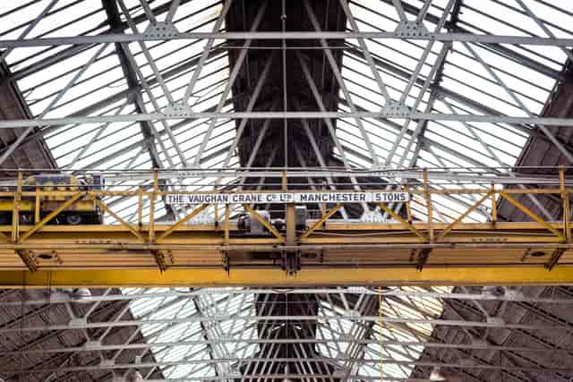 Overhead crane in The Rainbow Venues, ideal for corporate events and gatherings.