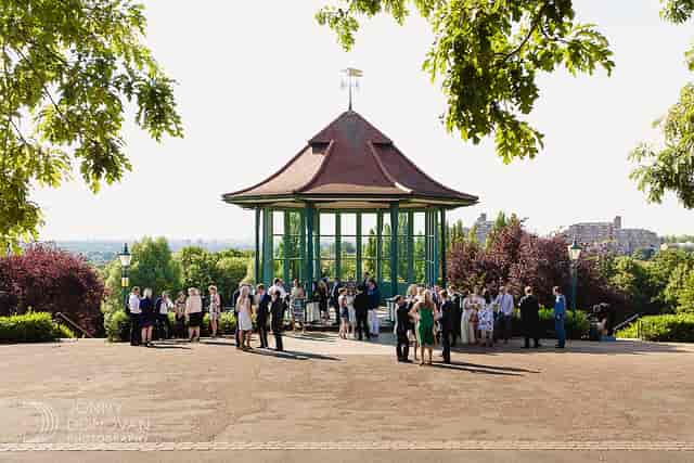 Bandstand at Horniman Museum: charming gazebo for weddings and events in lush gardens.