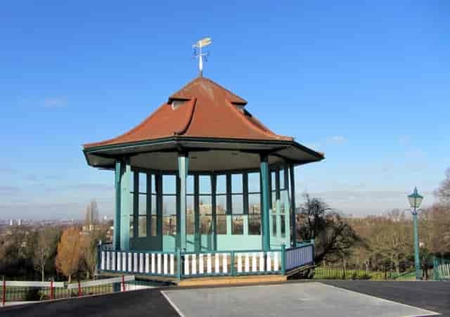 Bandstand gazebo at Horniman Museum, perfect for outdoor weddings and events.