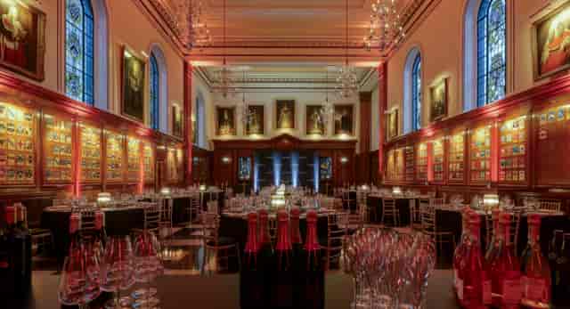 Elegant Inner Temple Hall with high ceiling, ideal for gala dinners and corporate events.