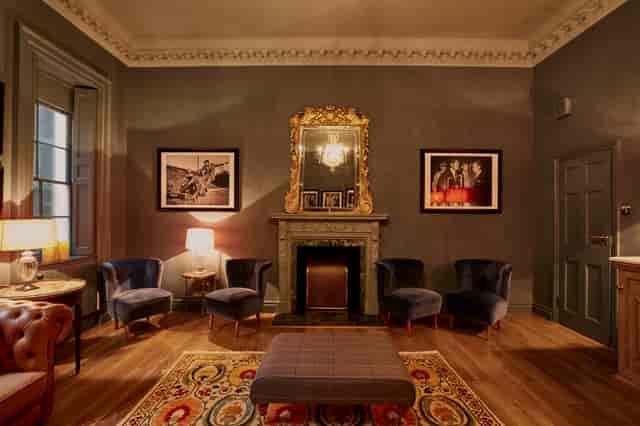 Argyll Suite at London Palladium: elegant meeting space with plush seating for networking events.