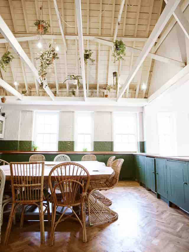 Bright meeting space at B&H Kitchen, ideal for workshops and brainstorming sessions.