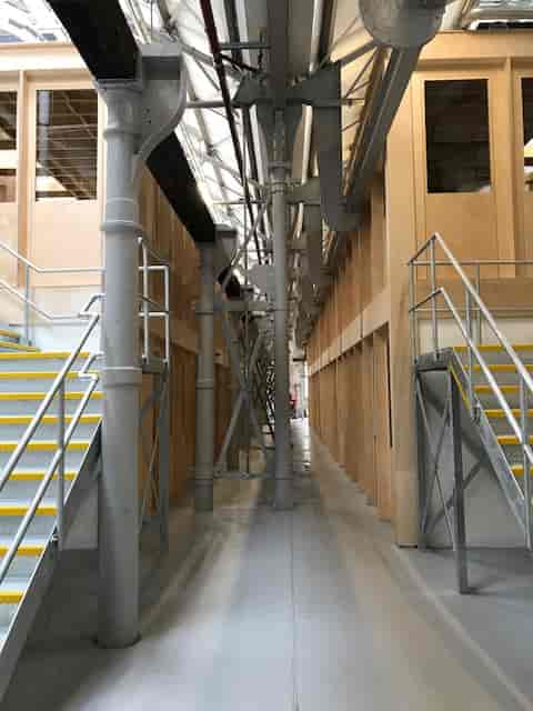 Spacious industrial corridor in Craft Central, perfect for creative events and exhibitions.