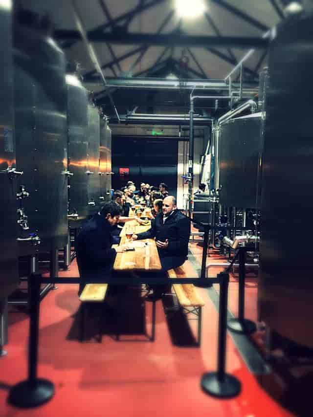 Industrial-chic Pillars Brewery taproom for networking and corporate events.