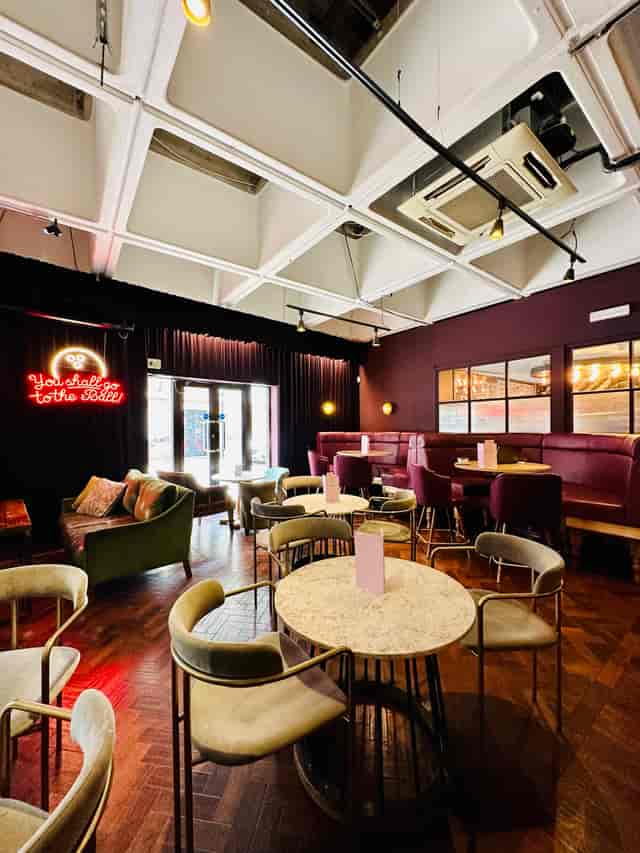 Stylish event space at All Star Lanes, ideal for networking and celebrations.