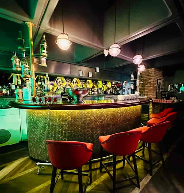 Stylish bar area at All Star Lanes, ideal for networking events and cocktail receptions.