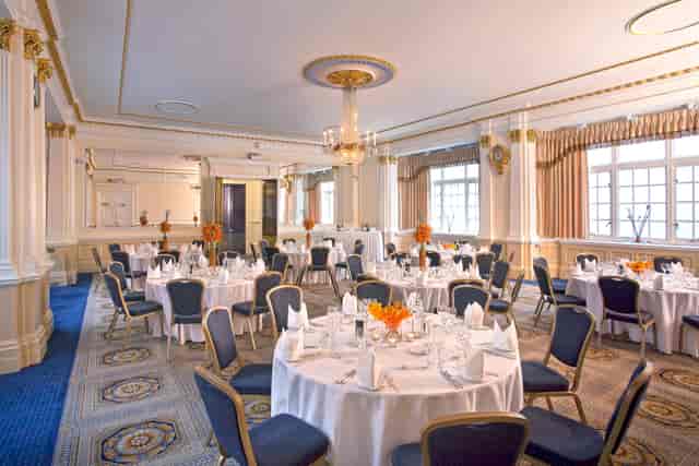 Elegant banquet room at Burton, 116 Pall Mall, ideal for weddings and corporate events.
