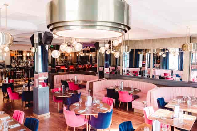 Stylish restaurant in Sugar Hut Liverpool, ideal for events with vibrant decor and flexible seating.
