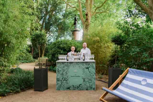 Outdoor bar at Carlton Room, 116 Pall Mall, ideal for events and gatherings.