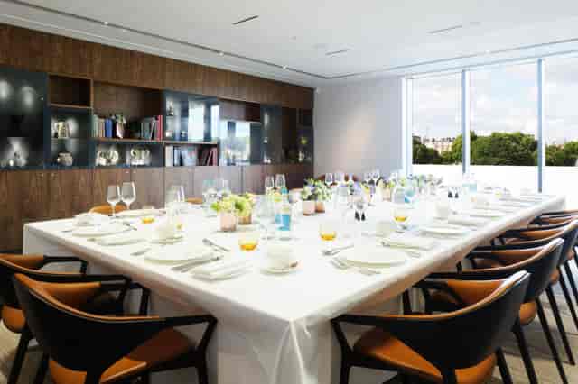Boardroom at National Army Museum, elegant table setup for formal meetings and networking events.