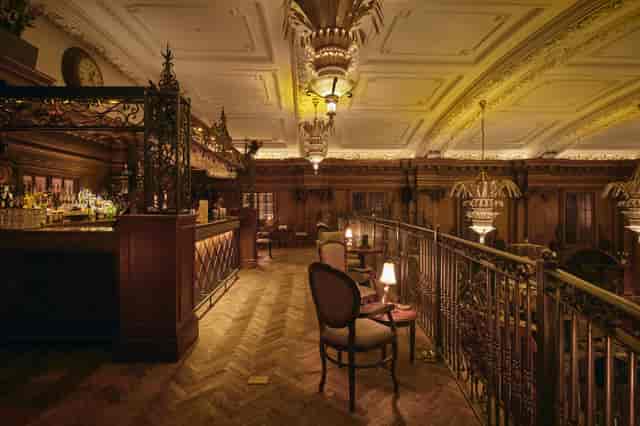 Elegant bar at The Mezzanine, ideal for intimate gatherings and networking events.