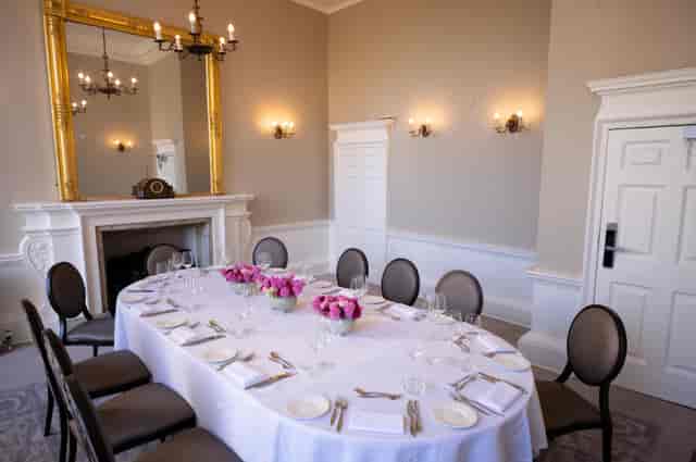Elegant dining table in Bennet-Clark Room, perfect for corporate events and gatherings.
