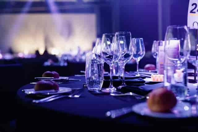 Elegant banquet table at Port of Liverpool Suite, perfect for networking events.