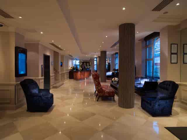 Private Room 15 at Radisson Blu, elegant lobby for meetings and events in London.