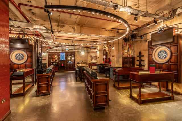 Stylish event space at The Stables, Flight Club Shoreditch for corporate functions and mixers.