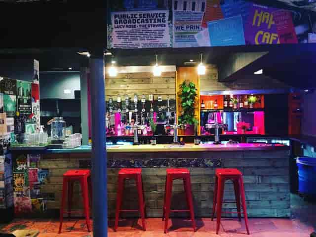 Vibrant bar area in The Boileroom, perfect for networking and casual gatherings.