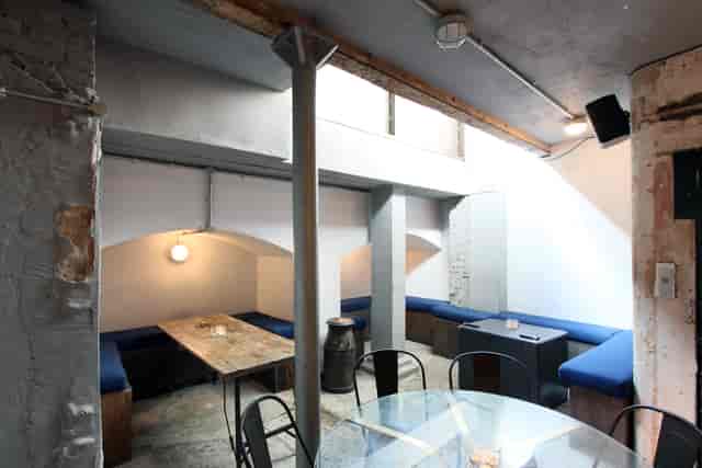 Industrial-chic breakout space in Shoreditch for networking and team building events.