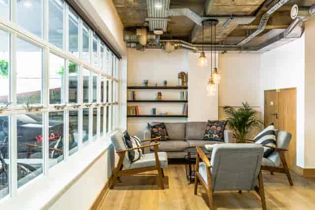 Stylish lounge at Cafe Venue, perfect for networking events and informal meetings.