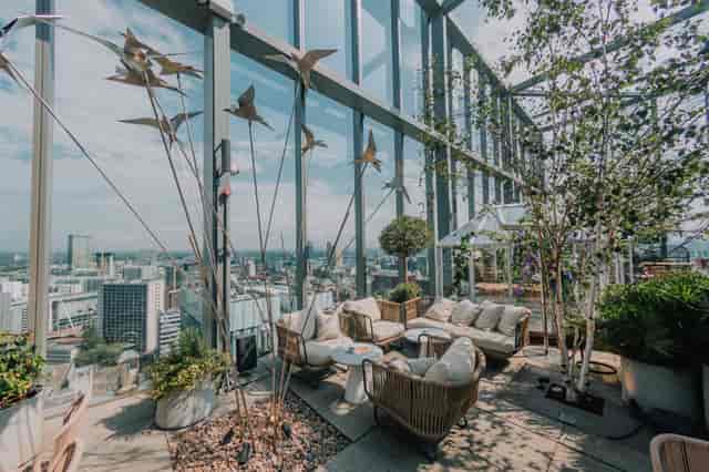 Rooftop venue at 20 Stories Restaurant with city views, ideal for upscale events and gatherings.