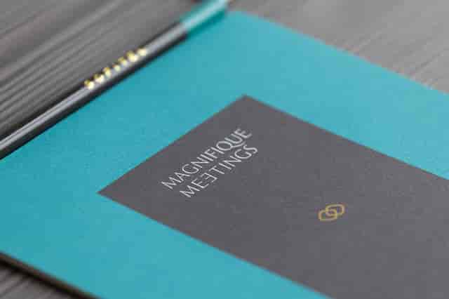 Executive Boardroom at Sofitel London Gatwick with elegant notepad for corporate events.