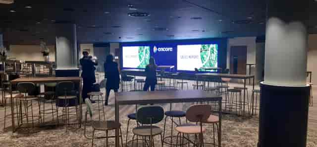 Wembley Suite at Wembley Stadium, modern event space for corporate presentations.