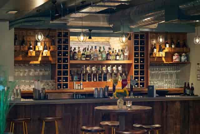 Cellar Bar at The Tokenhouse: inviting wood accents for networking events and gatherings.