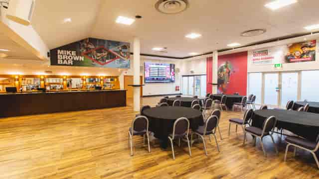 Twickenham Stoop Stadium event space with modern decor, ideal for networking and gatherings.