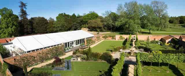 Braxted Park outdoor venue with spacious tent, ideal for events and gatherings.