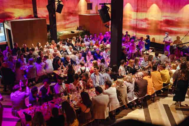 Elegant banquet setting at 90 Hideout, Hackney Wick, ideal for networking events.