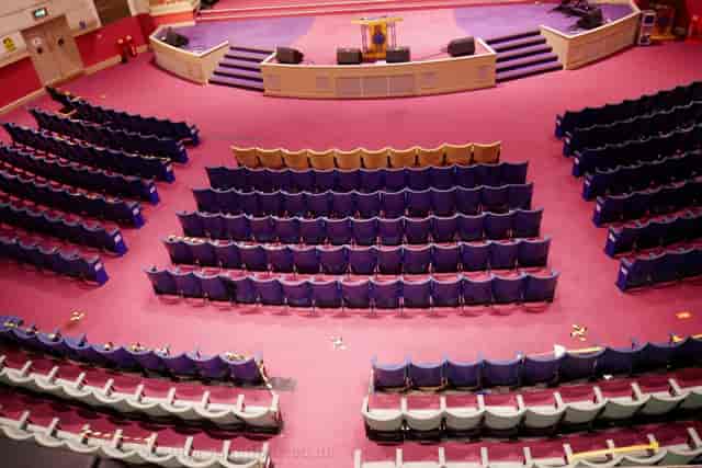 Whole Venue at GRACEPOINT auditorium setup for presentations and conferences.