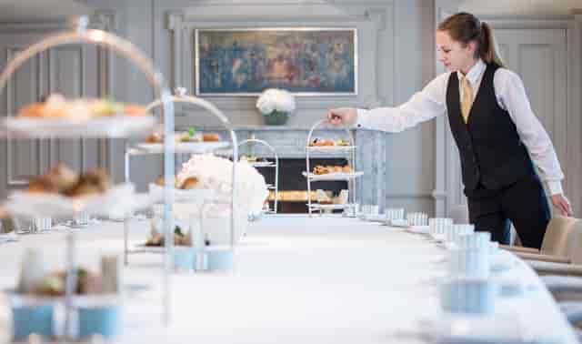 Elegant dining setup in The Trinity Suite, Westbury Hotel Dublin for events and meetings.
