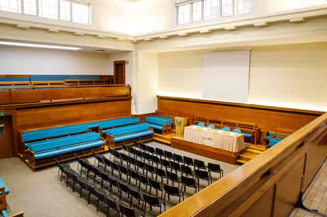 Main Meeting House with tiered seating, ideal for conferences and seminars.