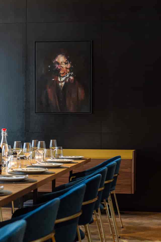 Private dining at The Ministry: moody, high-end meeting suite for executive dinners.