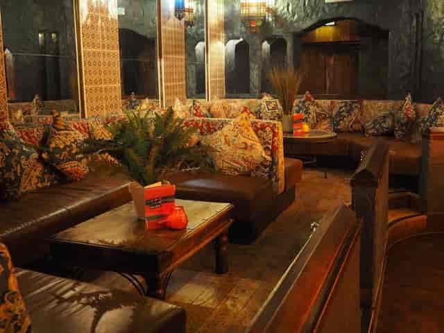 Cozy lounge area with plush seating for networking events and informal meetings.