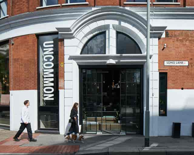 Vibrant co-working space entrance in Uncommon Borough for meetings and networking events.