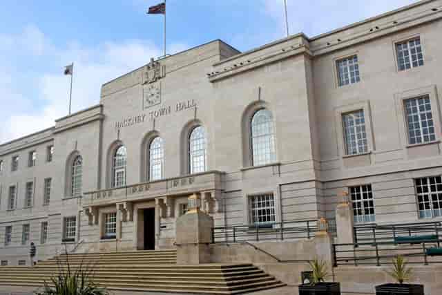 Hackney Town Hall Council Chamber, grand venue for weddings and conferences.