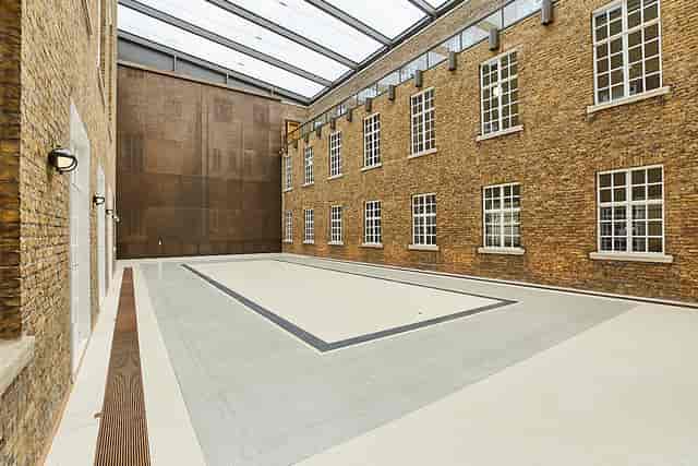 Spacious courtyard at The Atria, Hackney Town Hall, ideal for events and receptions.