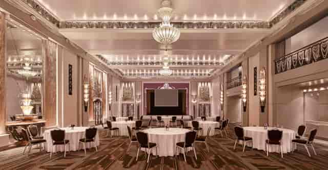 Elegant ballroom at Sheraton Grand London, perfect for corporate events and upscale gatherings.