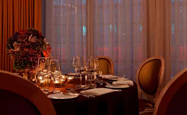 Elegant dining table at Queensberry, Hotel Cafe Royal for formal events and gatherings.