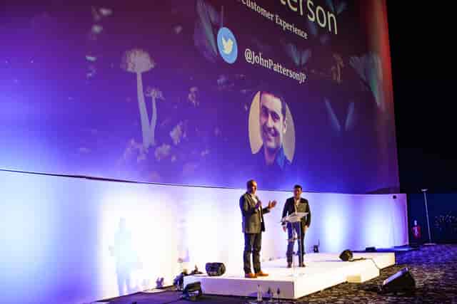 Superscreen stage setup at Cineworld O2 for a vibrant conference event.