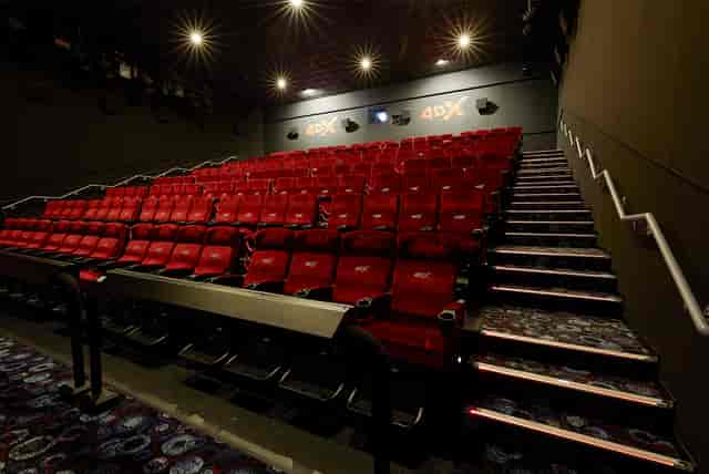 4DX theater at Cineworld Birmingham with tiered seating for immersive events.