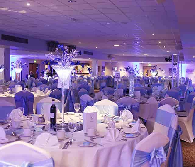 Elegant banquet hall at DW Sports Fitness Lounge, perfect for weddings and corporate events.