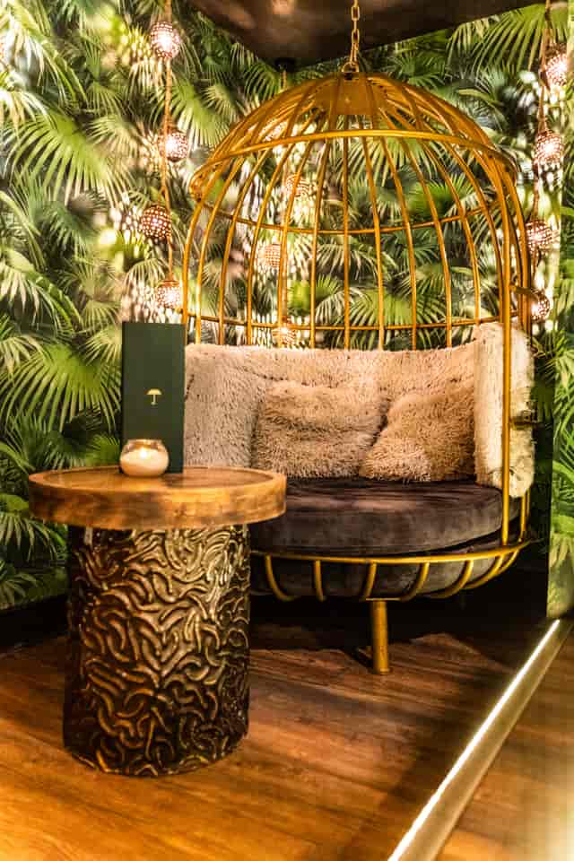 Tropical Escape lounge with plush seating, ideal for networking events and casual gatherings.